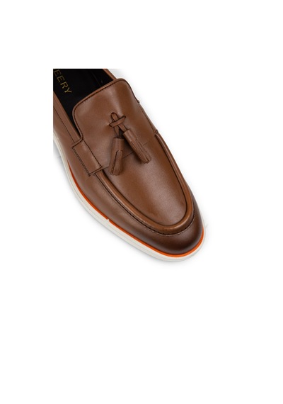 Deery Hakiki Deri Taba Rengi Püsküllü Erkek Loafer - 01958mtbac01 Taba