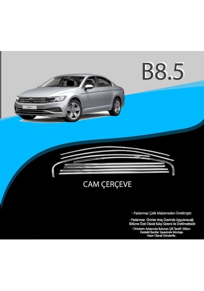 Vw Passat B8.5 Krom Cam Çerçevesi 8 Parça