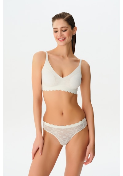 Suwen Invisible Soft Dantelli Slip Külot Sw5987036 Ekru