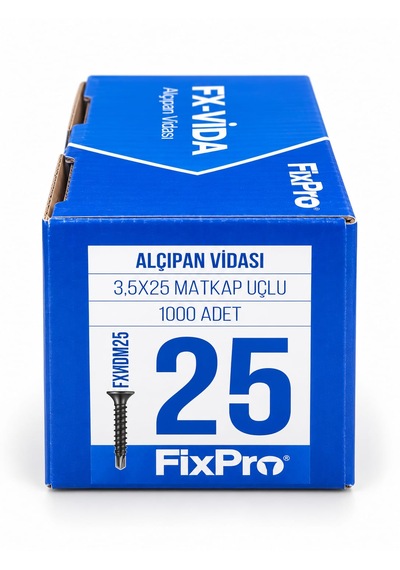 3.5x25 Matkap Uçlu Alçıpan Vidası 1000 Adet Kam Vidası Fixpro 3.5*25