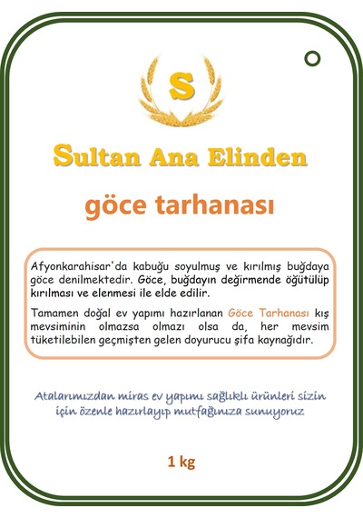 Sultan Ana Elinden Afyon Göce Tarhanası 1 KG