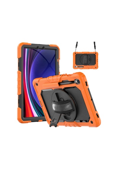 Samsung Galaxy Uyumlu X510 Tab S9 Fe 11 Kılıf Amazing Tablet Kapak - Turuncu Arka Kapak