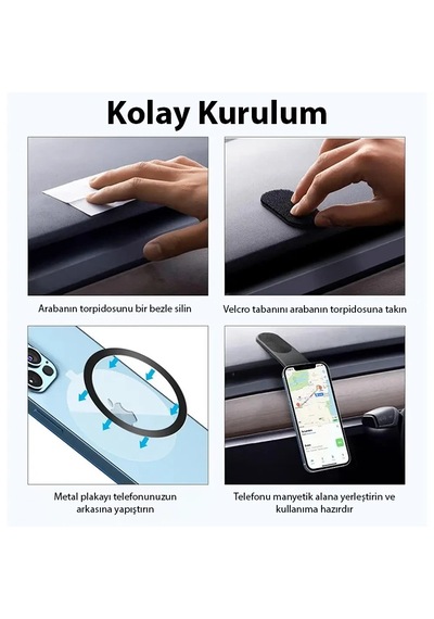 Ally Ma-160 Araç Torpido Üstü Katlanabilir Manyetik Telefon Tutucu- 5775