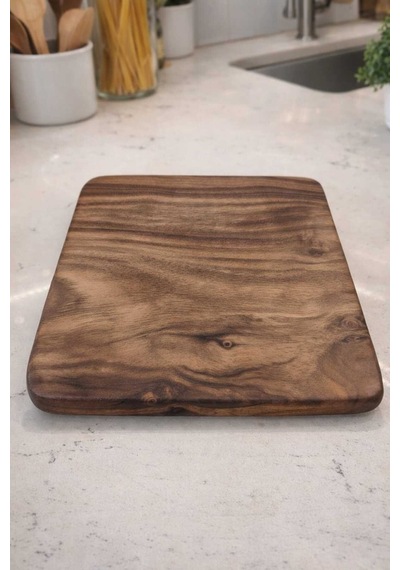 2 Adet Ceviz Ağacı Nihale 16x16 Cm Doğal Masif Ahşap Tencere & Çaydanlık Altlığı