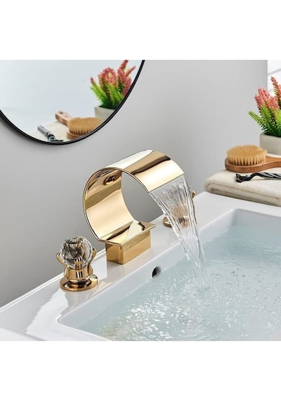 Banyo Lavabo Küvet Jakuzi Bataryası Ankastre Gold Altın Dore Yeni Şelale