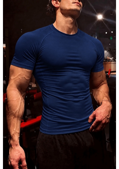 Genius Store Erkek Dalgıç Kumaş Compression Spor Tişört Muscle Body Fit Gym Antrenman T-shirt Compression-t-shirt Lacivert Genius Store Erkek Dalgıç Kumaş Compression Spor Tişört Muscle Body Fit Gym Antrenman T-shirt Compression-t-shirt Lacivert