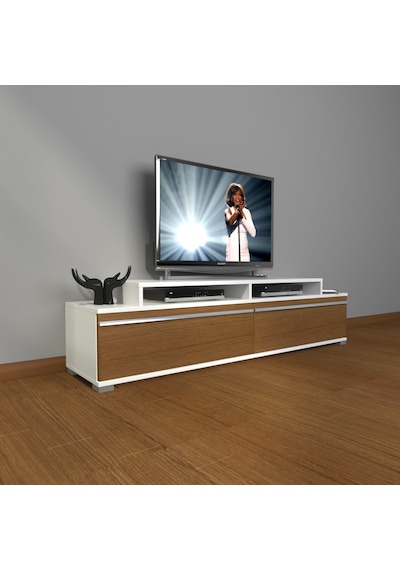Decoraktiv Ekoflex 4 Mdf Tv Ünitesi Tv Sehpası - Beyaz Ceviz Beyaz - Ceviz