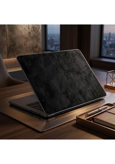 Kendinden Yapışkanlı Alcantara Laptop Kaplama 48x30 Cm Süet Doku Arka Kapak Çizilme Önleyici Koruyucu Skin Siyah