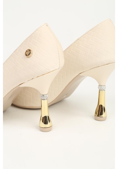 Pierre Cardin Pc - 55017 Kadın 9 Cm Topuklu Abiye Ayakkabı Krem