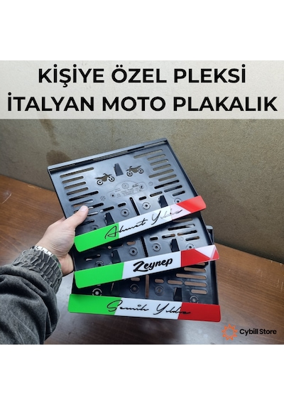 Kişiye Özel İtalya Tasarım Pleksi Motosiklet Plaka Altlığı