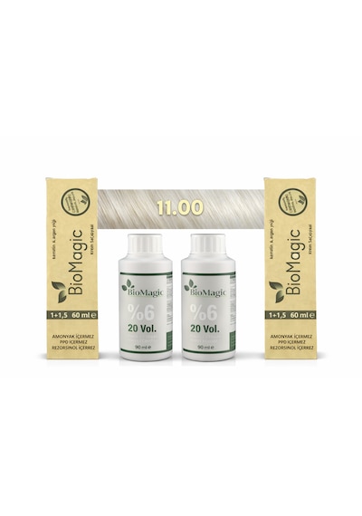 Biomagic 11.00 Fildişi Organik İçerikli Amonyaksız Kalıcı Saç Boyası 2 Boya 2 Oksidan Biomagic 11.00 Fildişi Organik İçerikli Amonyaksız Kalıcı Saç Boyası 2 Boya 2 Oksidan