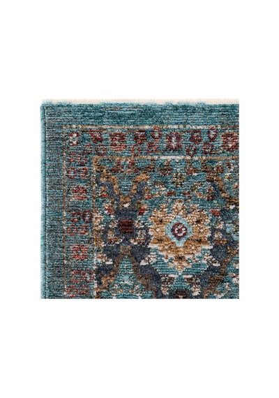 Cool Halı Saray Turkuaz Vintage Etnik Çiçek Motifli Soft Çerçeveli Bohem Oturma Odası Salon Halısı