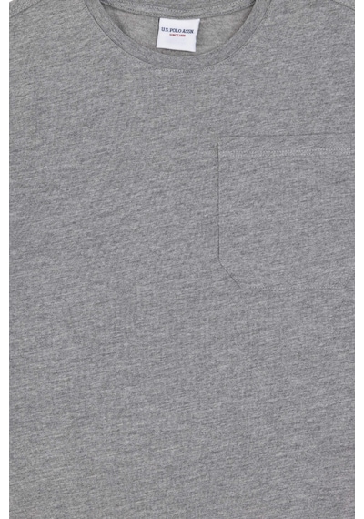 U.S. Polo Assn. Erkek Çocuk Gri Melanj Bisiklet Yaka Tişört 50295428-VR086