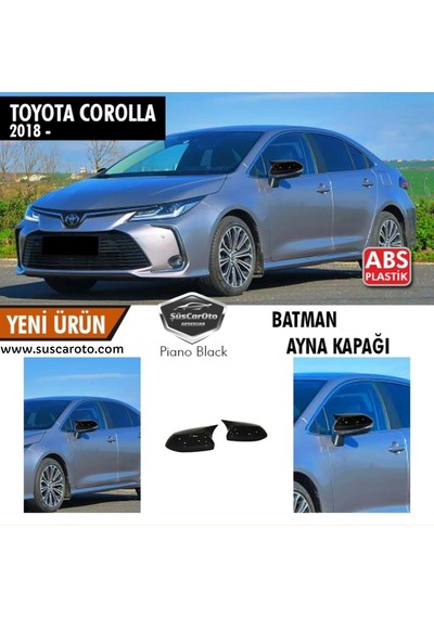 ŞüsCarOto Toyota Corolla Uyumlu 2018 Sonrası E210 Batman Yarasa Ayna Kapağı Piano Black ABS Plastik (00)