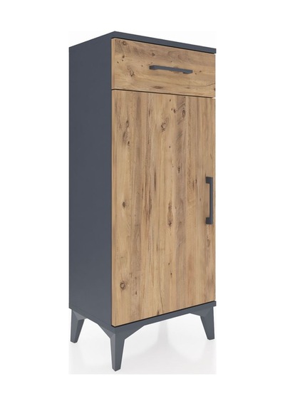 Arges Komodin 2 Raflı Tek Çekmeceli Tek Kapaklı 44x30x106 Ant... Antrasit