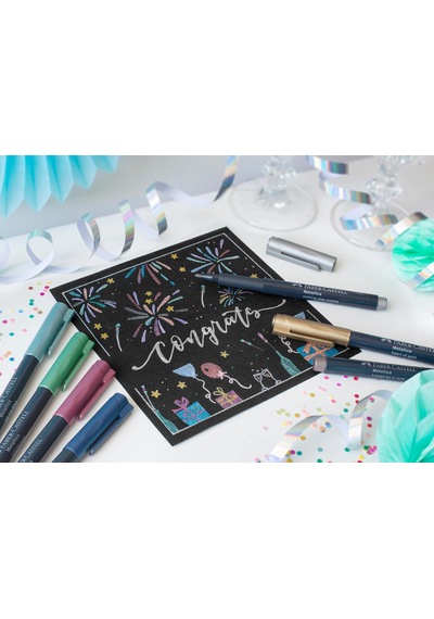 Faber-castell Metalik Markör, 12'li Set Çok Renkli