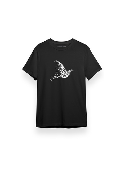 Black Bird Icon Siyah Kısa Kol Erkek Tshirt 001