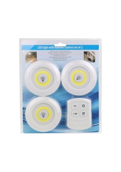 Uzaktan Kumandalı Yapışkanlı Kablosuz Pilli Led 3 Lü 4199 Renkli
