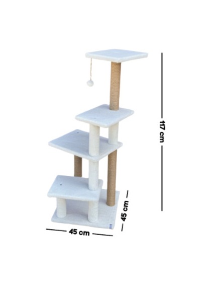 Missidea Mg02 Premium Çok Katlı Uzun Boy Kedi Tırmalama Tahtası Beyaz