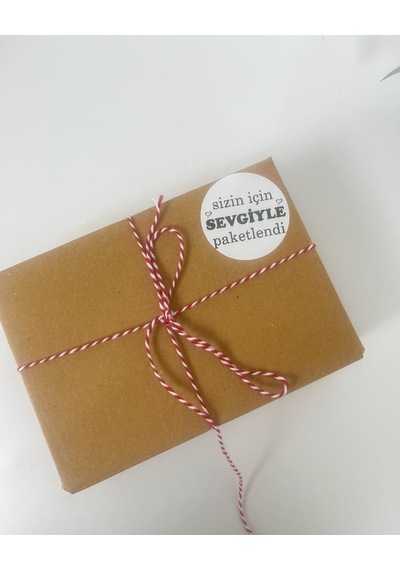 Sizin İçin Sevgiyle Paketlendi Kalpli Siyah Yazılı 5 cm Yapışkanlı Etiket 100 Adet