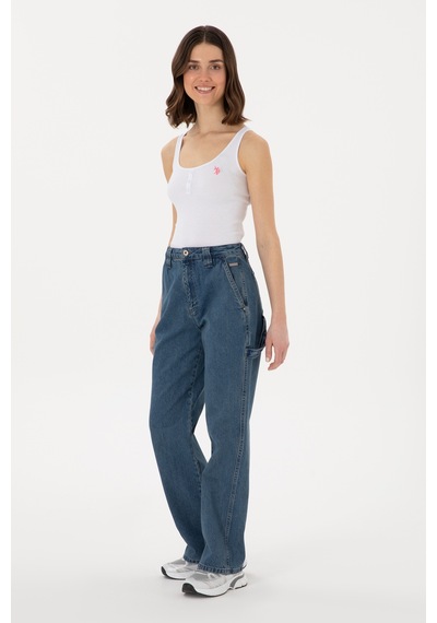 U.S. Polo Assn. Kadın Mavi Cargofit Jean Pantolon 50304325-DN0022