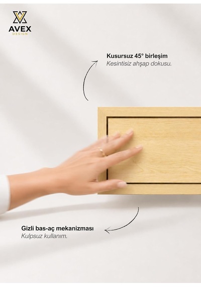 Avex Home Nore Duvara Monte Yüzer Komodin Bas-aç Çekmeceli Ahşap Başucu Sehpası Meşe - Mdf