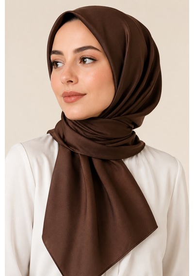 Bihan Store Aker Düz İpek Eşarp Lüks Dokulu Sade Ve Şık Kadın Eşarp 7747758- Kahve 331.