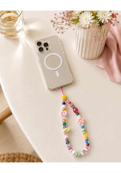 Name Pop S Telefon Askısı, Boncuklu Telefon Charmı Ve Çanta Aksesuarı Model 1