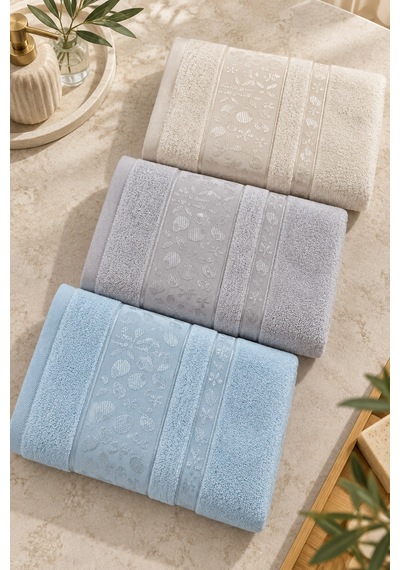 Bamboo Garden Bambu Pamuk Karışımlı El Yüz Havlusu 50x90 Cm 3 Lü Set - Bamboo Breeze Çok Renkli