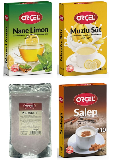 Orçel Nane Limon + Muzlu Süt + Karadut + Salep 4'lü