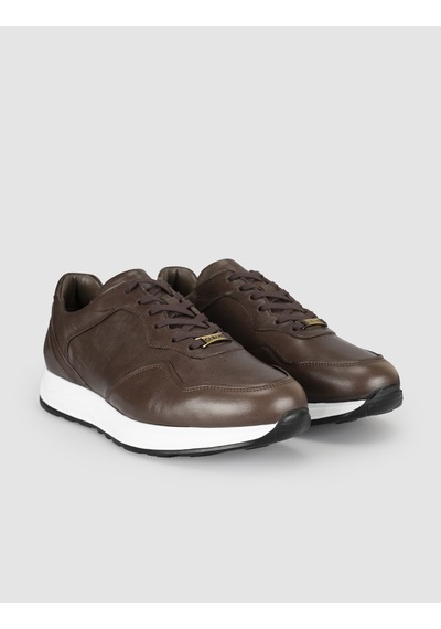Cabani Kahverengi Hakiki Deri Erkek Casual Sneaker