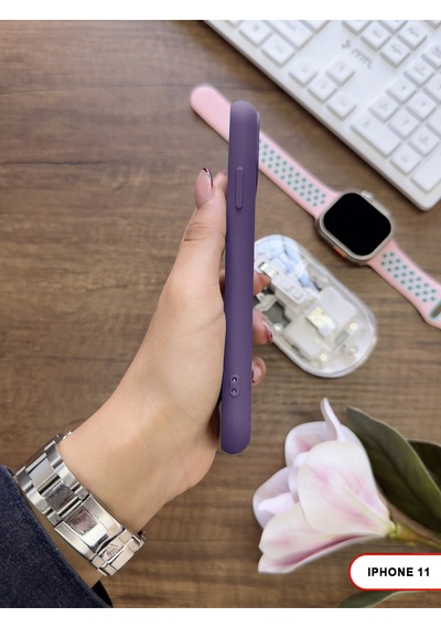 Apple iPhone 11 Uyumlu Kamera Korumalı Darbeye Dayanıklı Renk Atmayan Keep Silikon Kılıf Eflatun
