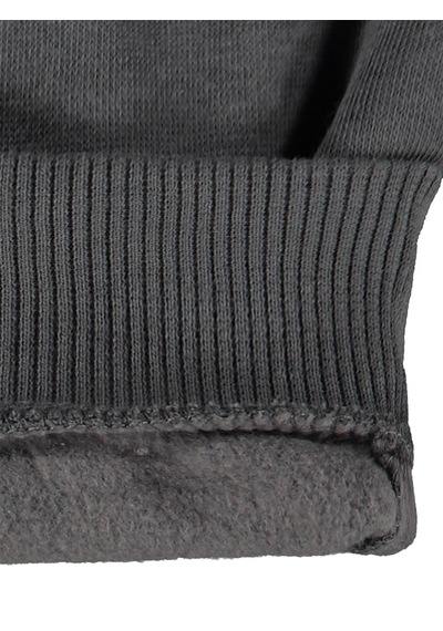 Civil Baby Çiçek Nakışlı Basic Kapşonlu 6-18 Ay Sweatshirt - Gri Koyu Gri
