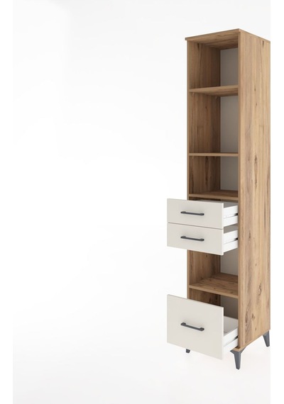 Hyperion Dolap 4 Raflı 3 Çekmeceli 44x44x221 Çam-aytaşı Çam