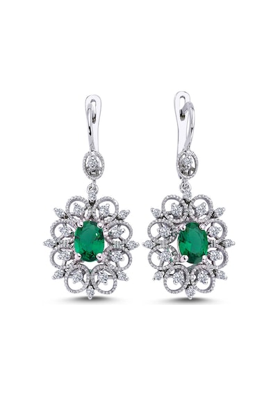 Lova Pırlantalı Oval Zümrüt Küpe -  3070017