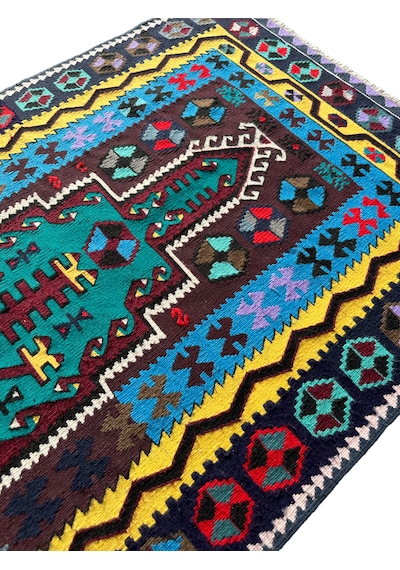 El Dokuma Sıfır Kilim Seccade 100x190 Renkli %100 Kilim  Teşhir Ürün