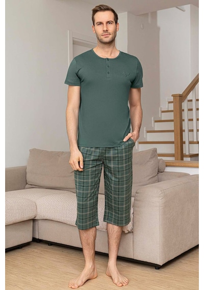 Aydoğan Erkek Civan Modal Bermuda Viridian Pijama Takım 0032 Yeşil