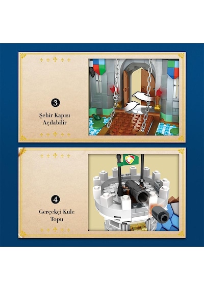 Reobrix 66006 Altın Aslan Kalesi Yaratıcı Yapı Blok Seti Building Blocks Golden Lion Castle -2722 Parça
