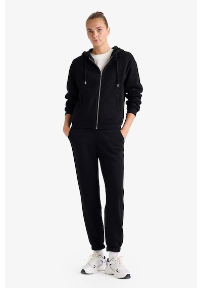 Defacto Basic Düz Cepli Beli Bağcıklı Kalın Jogger Eşofman Altı F9622ax25aubk81 Siyah