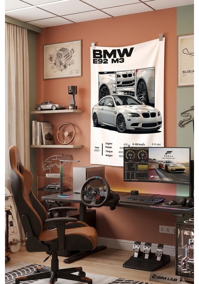 Bmw E92 M3 Dekoratif Duvar Örtüsü Duvar Halısı Reaste