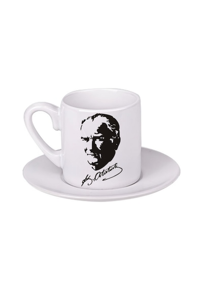 Atatürk Türk Kahvesi Fincanı 001 Beyaz