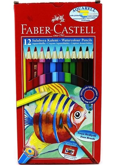 Faber Castell 12 Renk Aquarell Boya Kalem Karton Kt 1110622