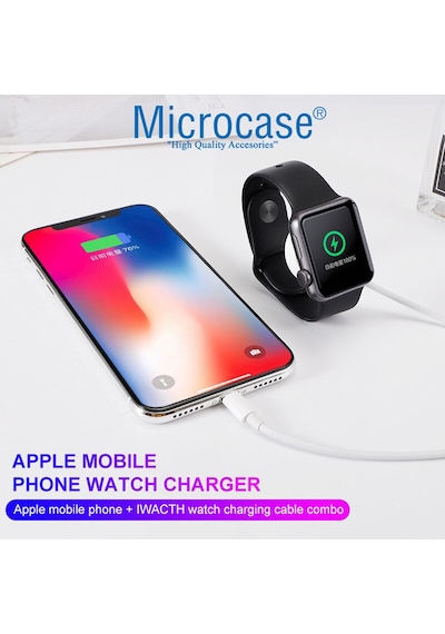 Apple Uyumlu Watch Series 8 41mm-45mm 2in1 Manyetik Şarj 1.2m AL2363