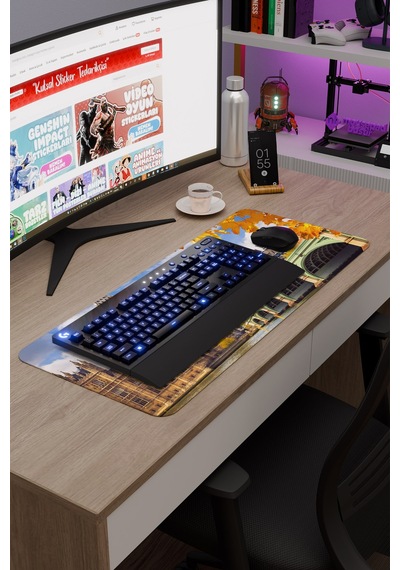 London Londra İngiltere 2 V1 70x30 Xl Gaming Kauçuk Kaymaz Taban Mouse Pad Fare Altlığı