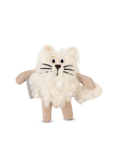 Hnrlıshp Beeztees Kedi Oyuncağı, Kedi, Peluş, Beyaz, 15x10x3cm