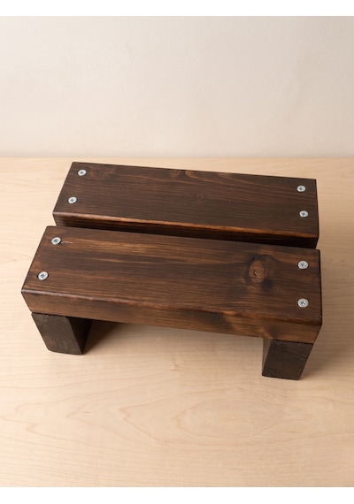Nest Woodtr Doğal Ahşap Tek Katlı Basamak Tabure Yükseltici 30x25x15cm 1adet Acı Kahverengi