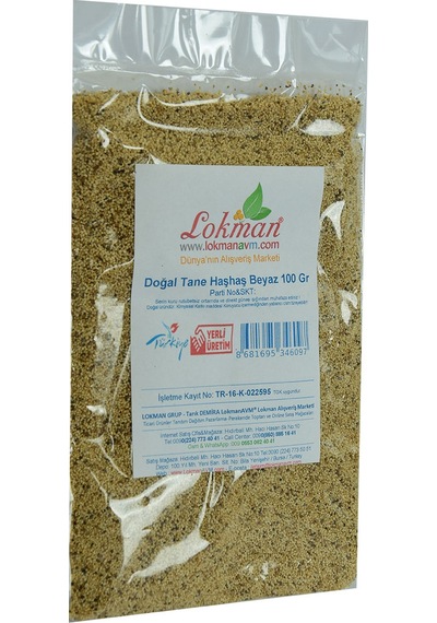 LokmanAvm Beyaz Doğal Tane Haşhaş Tohumu 100 G