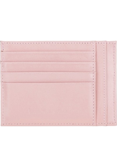 Bouletta Zip Deri Kadın Fermuarlı Kartlık Pembe