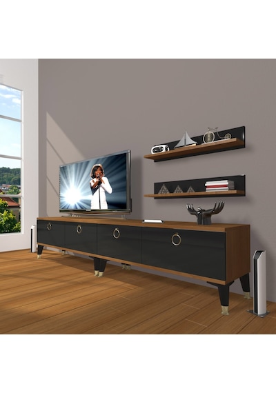 Decoraktiv Eko 220t Mdf Gold Tv Ünitesi Tv Sehpası Parlak Beyaz