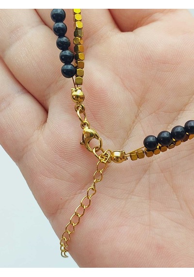 Yasamtohumu Lucid Dream Serisi Shungite Şungit Taşı 4mm Kolye 23170 Çok REnkli Çok Renkli